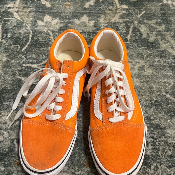 Vans Orange and White Women's Sneakers - Picture 1 of 2